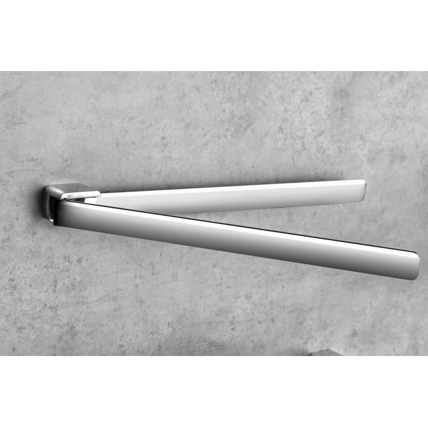 Gedy - Muur roterend handdoek houder PIRENEI 36 cm glanzend chroom