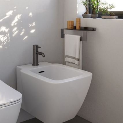 Gedy - Plank met handdoekhaak CLEO 30 cm metallic grijs