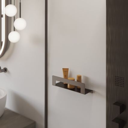 Gedy - Plank met handdoekhaak CLEO 30 cm metallic grijs