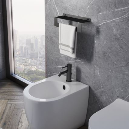 Gedy - Plank met handdoekhaak CLEO 50 cm mat zwart