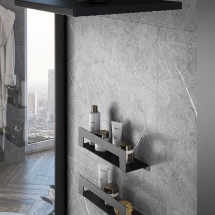 Gedy - Plank met handdoekhaak CLEO 50 cm mat zwart