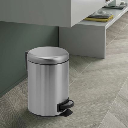 Gedy - POTTY-prullenbak 5 l met zachte sluiting, geborsteld RVS