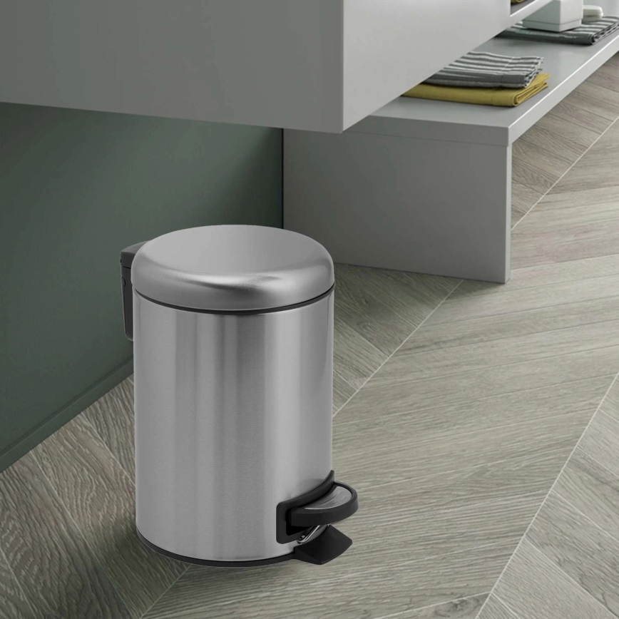 Gedy - POTTY-prullenbak 5 l met zachte sluiting, geborsteld RVS
