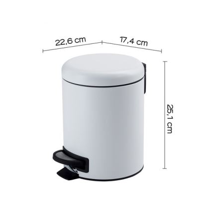 Gedy - Prullenbak POTTY 3 l met zachte sluiting, wit