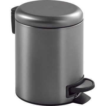 Gedy - Prullenbak POTTY 5 l met zachte sluiting, metallic grijs