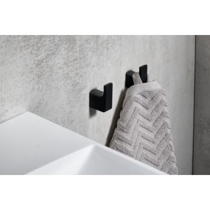 Gedy - SET 2x Muurhaak PIRENEI mat zwart