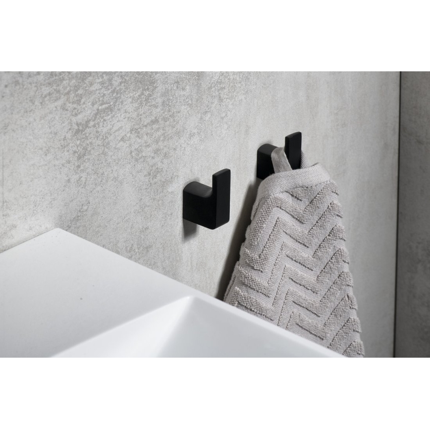 Gedy - SET 2x Muurhaak PIRENEI mat zwart