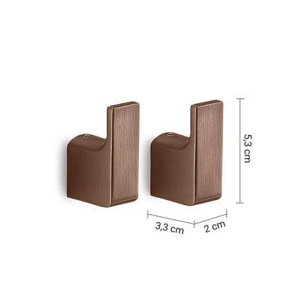 Gedy - Set van 2 wandhaken PIRENEI brons