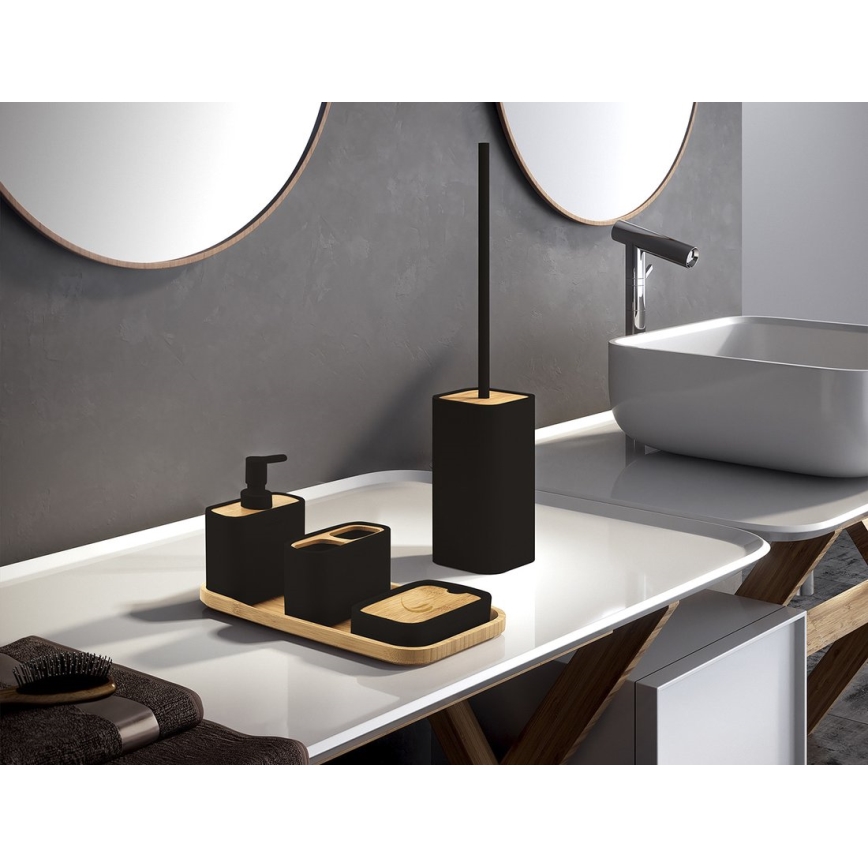Gedy - Soap dish NINFEA zwart/bamboe
