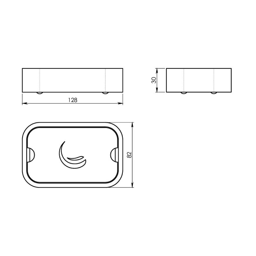 Gedy - Soap dish NINFEA zwart/bamboe
