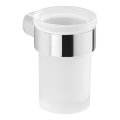 Gedy - Tandenborstelhouder voor aan de muur PIRENEI melkachtig glas/glanzend chroom
