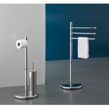 Gedy - Toiletpapier en toiletborstelhouder HIBISCUS glanzend chroom