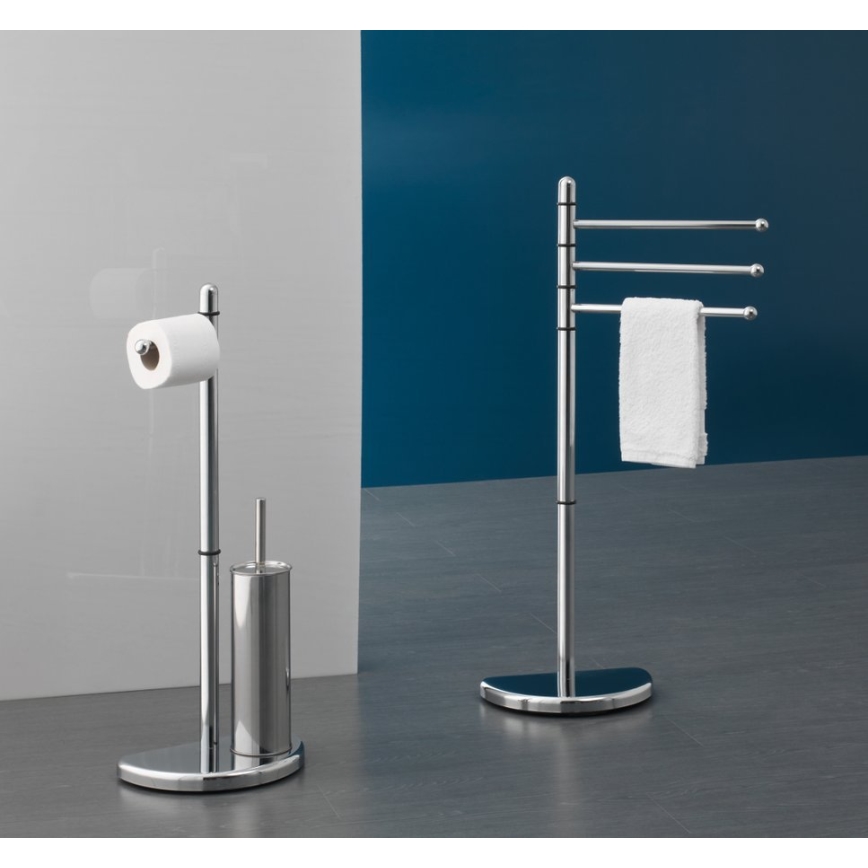 Gedy - Toiletpapier en toiletborstelhouder HIBISCUS glanzend chroom