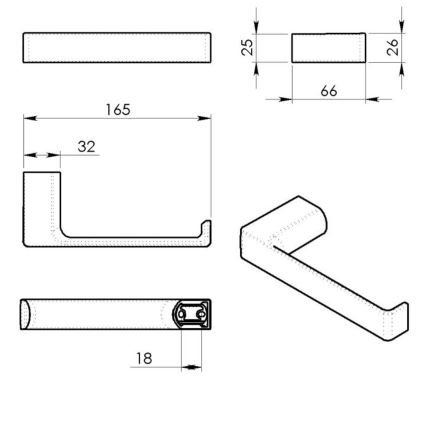 Gedy - Toiletpapierhouder PIRENEI glanzend chroom