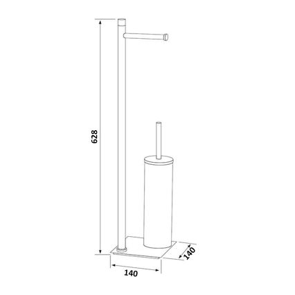 Gedy - Vrijstaande toiletborstel met toiletrolhouder TRILLY, mat wit
