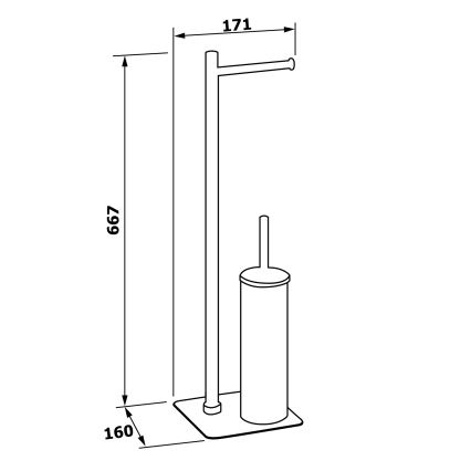 Gedy - Vrijstaande wc-borstel met toiletrolhouder FLORI glanzend chroom