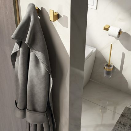 Gedy - Wand-WC-borstel PIRENEI melkglas/mat goud