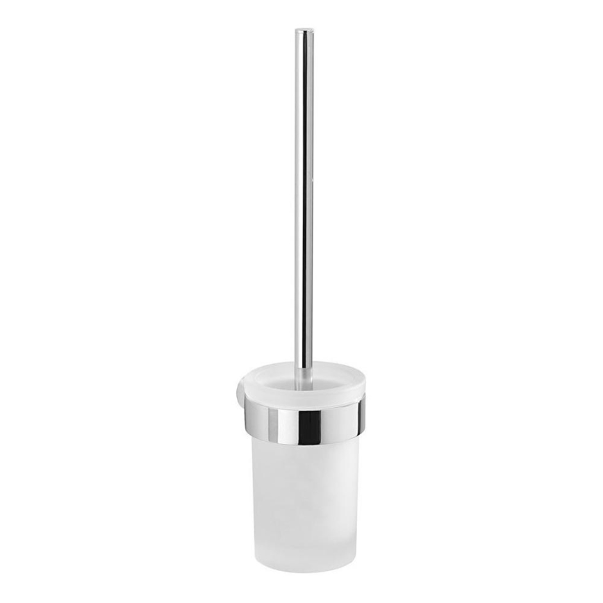 Gedy - Wandgemonteerde toiletborstel PIRENEI glanzend chroom/glas satijn