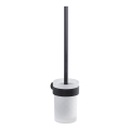 Gedy - Wandgemonteerde toiletborstel PIRENEI mat zwart/glas satijn
