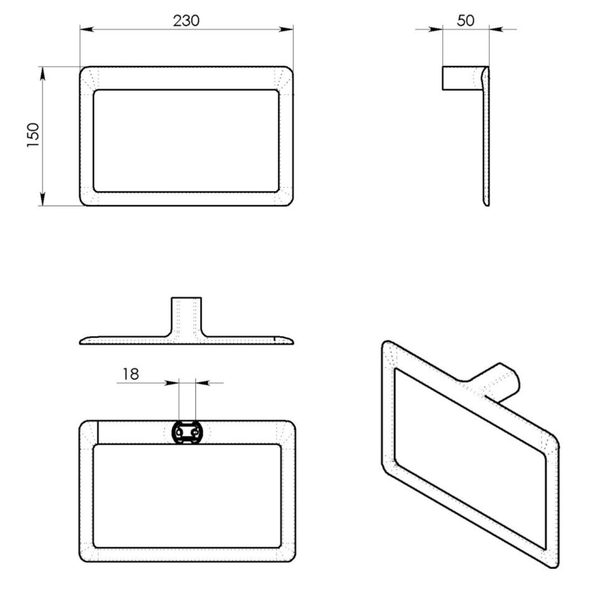 Gedy - Wandhanddoekhouder PIRENEI 15x23 cm mat wit