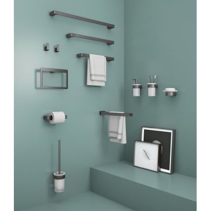 Gedy - Wandhanddoekrek PIRENEI 6,6x60 cm metallic grijs