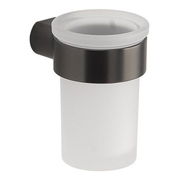 Gedy - Wandhouder voor tandenborstels PIRENEI mat glas/metallicgrijs