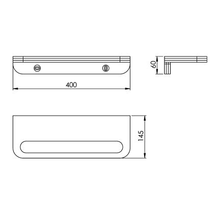 Gedy - Wandplank met handdoek hanger HIMALAYA 14,5x40 cm bamboe