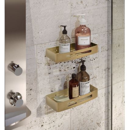 Gedy - Wandplank voor in de douche SMART 30x12,8 cm mat goudkleurig