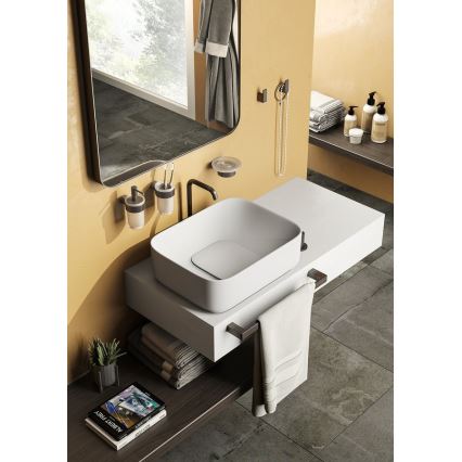 Gedy - Wandzeepbakje PIRENEI melkglas/metallic grijs