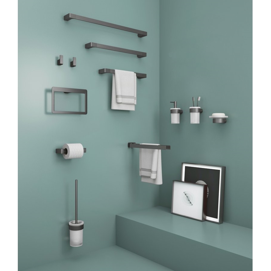 Gedy - Wandzeepbakje PIRENEI melkglas/metallic grijs