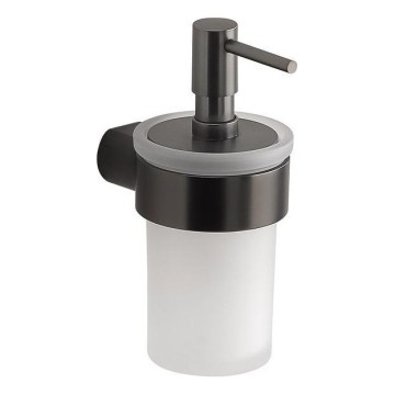 Gedy - Wandzeepdispenser PIRENEI 110 ml opaalglas/metallic grijs