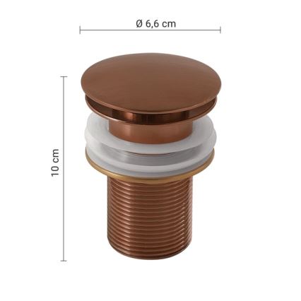 Gedy - Wastafelafvoer CLICK-CLACK Ø 6,6 cm, brons