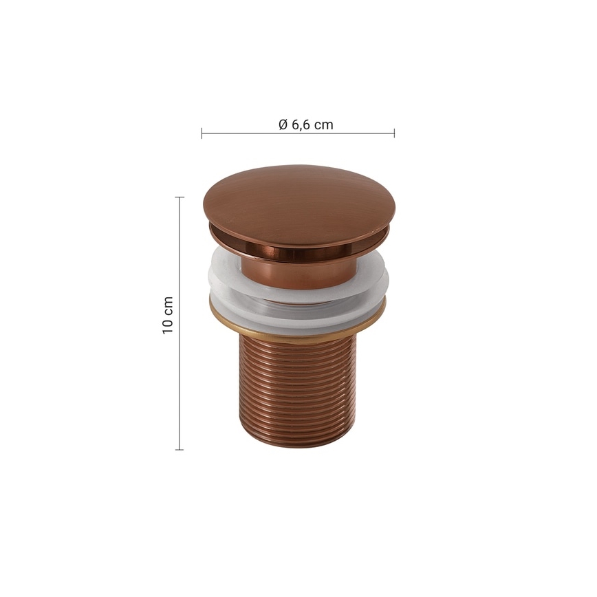 Gedy - Wastafelafvoer CLICK-CLACK Ø 6,6 cm, brons