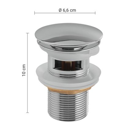 Gedy - Wastafelafvoer CLICK-CLACK Ø 6,6 cm glanzend chroom