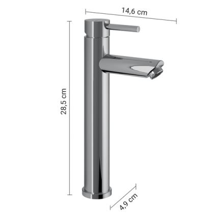 Gedy - Wastafelkraan ALTO HIGH 28,5 cm glanzend chroom