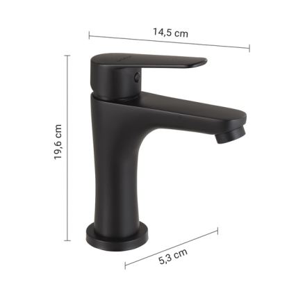 Gedy - Wastafelkraan COMO 19,6 cm mat zwart