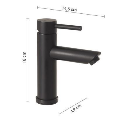 Gedy - Wastafelkraan GARDA 18 cm mat zwart
