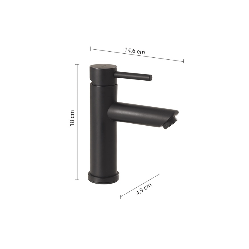 Gedy - Wastafelkraan GARDA 18 cm mat zwart