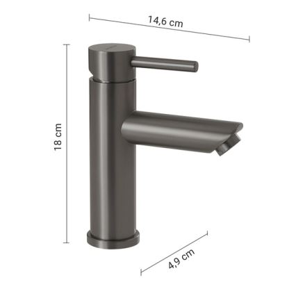 Gedy - Wastafelkraan GARDA 18 cm metallic grijs