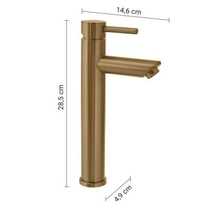 Gedy - Wastafelmengkraan ALTO 28,5 cm goudkleurig