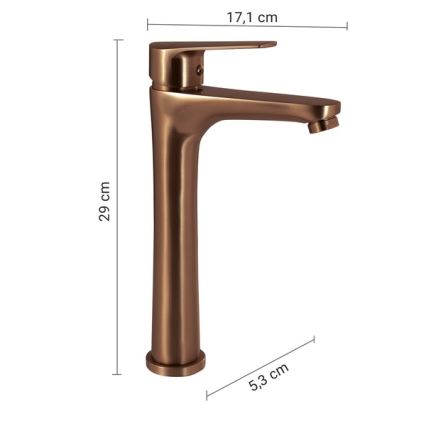 Gedy - Wastafelmengkraan COMO 29 cm bronskleurig