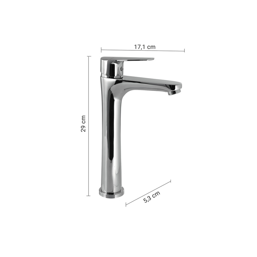 Gedy - Wastafelmengkraan COMO 29 cm glanzend chroom