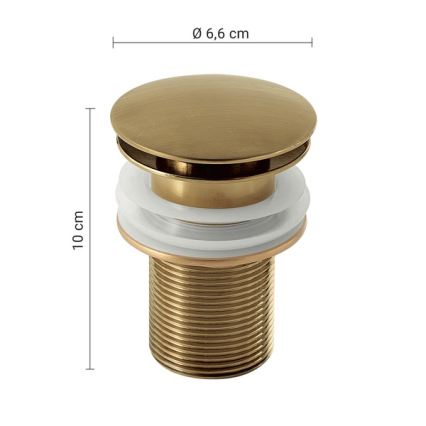 Gedy - Wastafelplug CLICK-CLACK Ø 6,6 cm goudkleurig