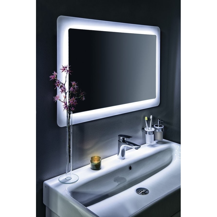 Gedy - Zeepdispenser voor aan de muur PIRENEI 110 mm melkachtig glas/glanzend chroom