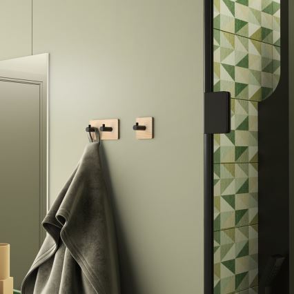 Gedy - Zelfklevend wand handdoek hanger HIMALAYA zwart/bamboe
