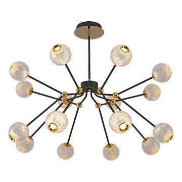 GELA LED Hanglamp met Stang 16xLED/5W/230V 3000K Zwart/Goud