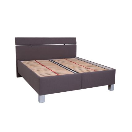 Gestoffeerd bed ALIS 180 x 200 cm met matras en opbergruimte, bruin