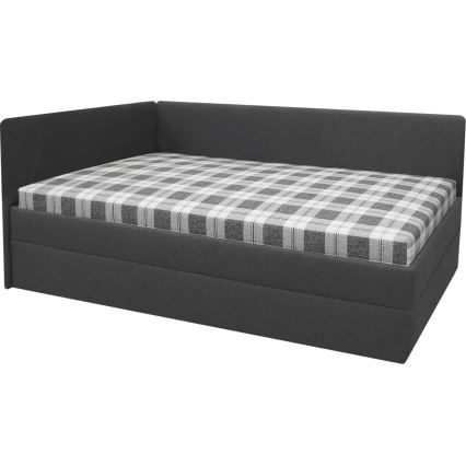 Gestoffeerd bed ARLY 110x200 cm met omkeerbaar hoofdeinde (links/rechts), antraciet/wit