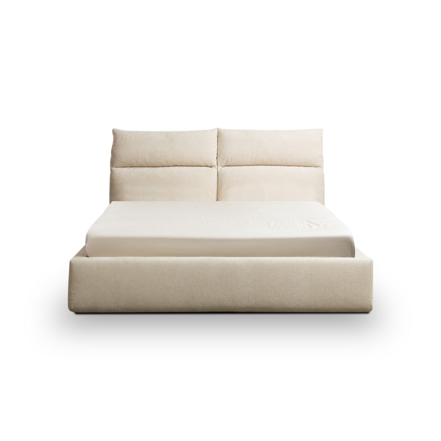 Gestoffeerd bed BASIL 160x200 cm zonder matras, beige