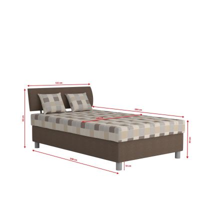Gestoffeerd bed met opbergruimte en matras GEORGE 120x200 cm bruin